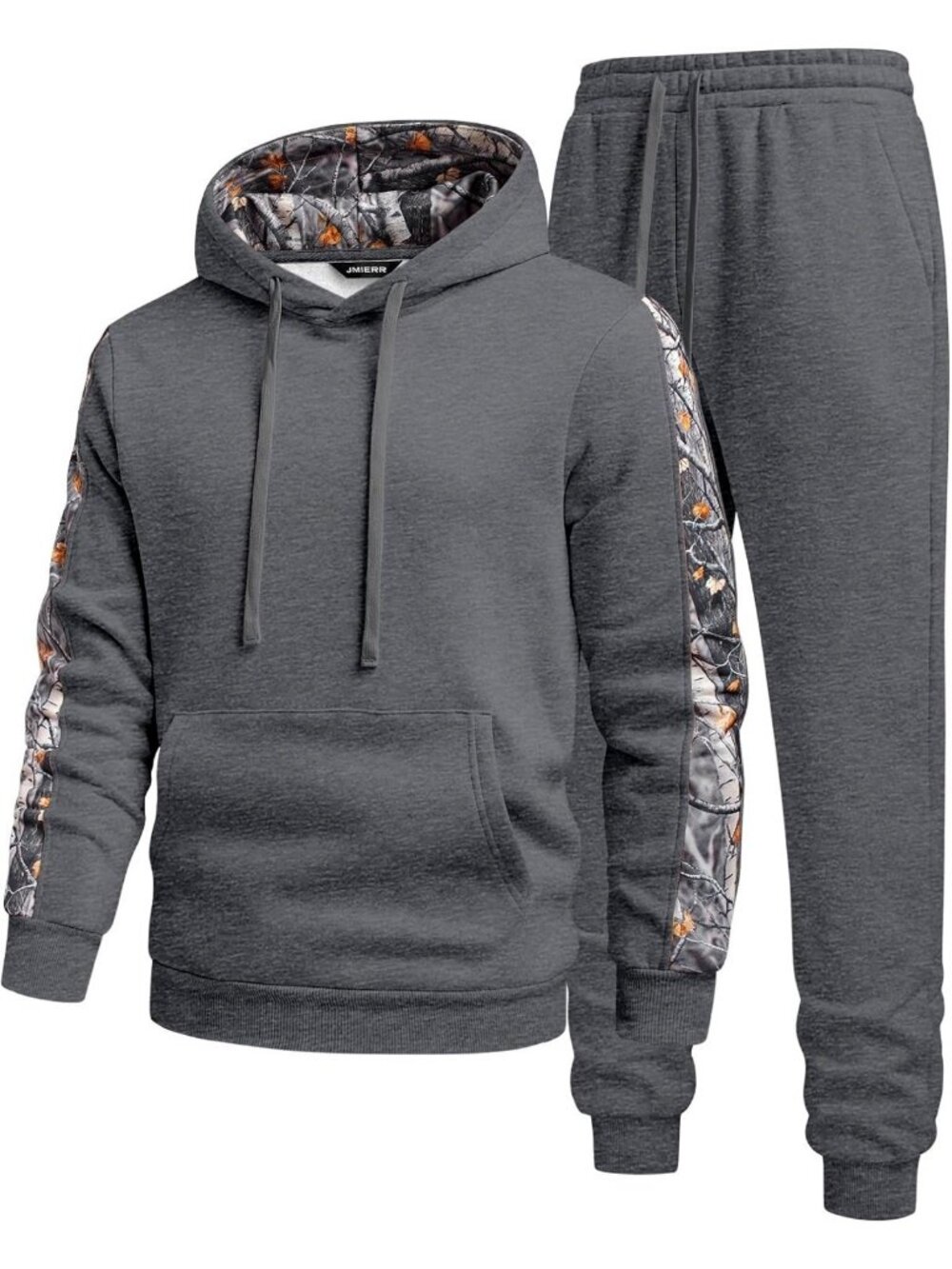 Men's Camo Fleece Hoodie & Joggers Set | Cozy 2-Piece Sweatsuit for Casual Wear